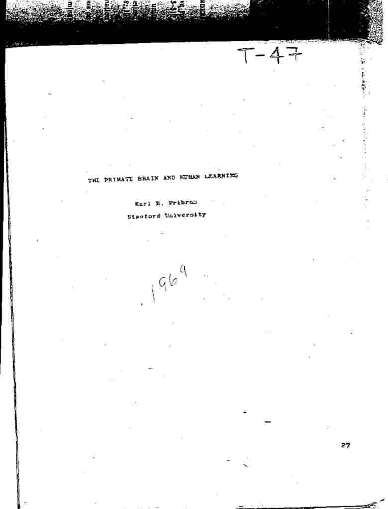 Karl Pribram Languages Of The Brain Pdf